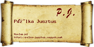 Pálka Jusztus névjegykártya